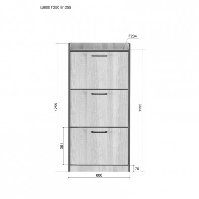 Обувной шкаф м.63 «Эльза»