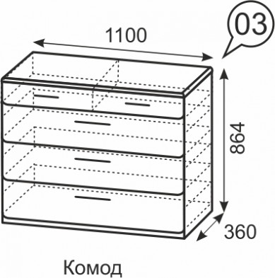 Комод м.03 «Монреаль» Комод м.03 «Монреаль»