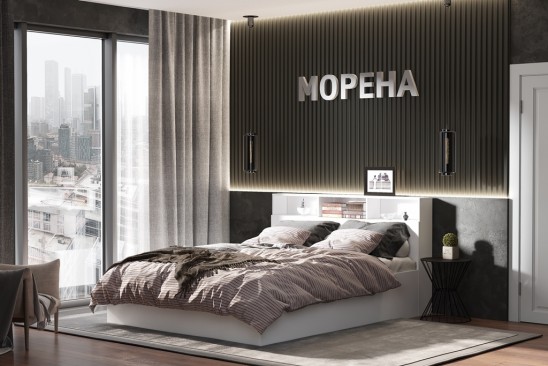 «Морена» Кровать двуспальная с орт.основанием металл 