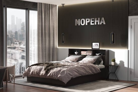 «Морена» Кровать двуспальная с орт.основанием металл 