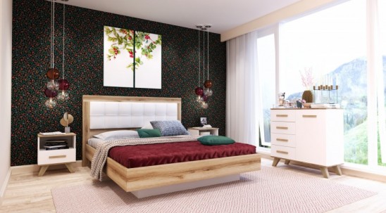 Кровать 140x200 из зала -30% с подъемным мех-мом «Вега Скандинавия»