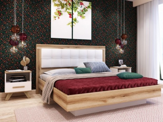 Кровать двуспальная -35% из зала с подъемным мех-мом 5 «Вега Скандинавия» изголовье велюр 