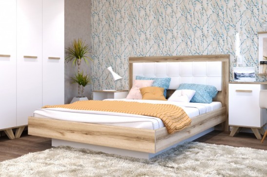 Кровать двуспальная -35% из зала с подъемным мех-мом 5 «Вега Скандинавия» изголовье велюр 