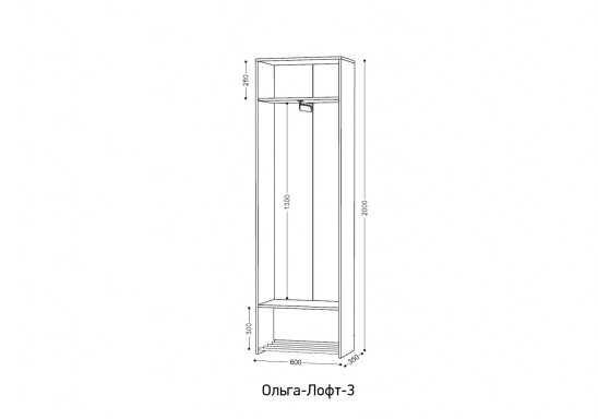 «Ольга-Лофт» Шкаф 2-х створчатый №3 