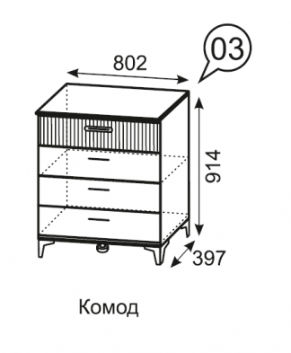 «Дюна» Комод м.3 (Ижмебель)