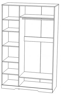 «Атланта» Шкаф для одежды 3Д КМК 0741.7 