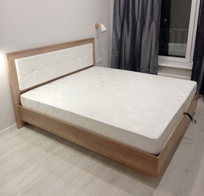 Кровать двуспальная -35% из зала с подъемным мех-мом 5 «Вега Скандинавия» изголовье велюр 