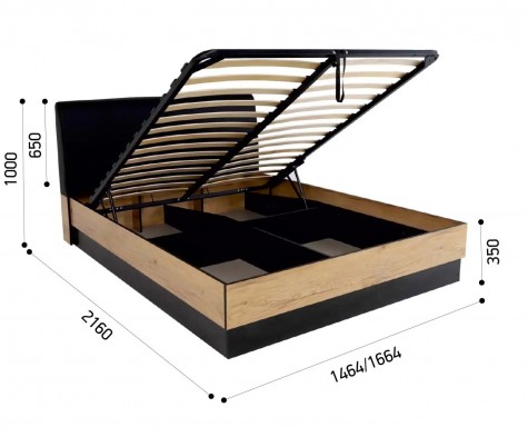 «Лофт» кровать 140х200 двуспальная с подъемным мех-мом 