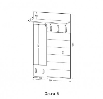 Вешало настенное №6 «Ольга»
