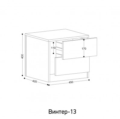 «Винтер» Ивару Тумба прикроватная м.13