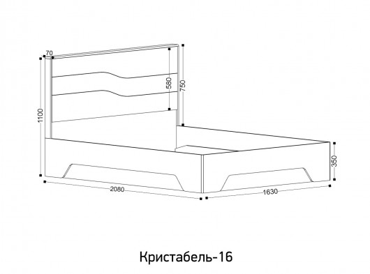 «Кристабель» Кровать двуспальная с подъемным основанием 