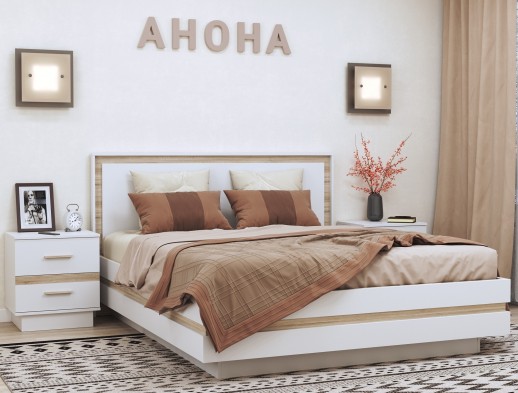 «Анона» Кровать двуспальная со стационарным основанием металл «Анона» Кровать двуспальная со стационарным основанием металл