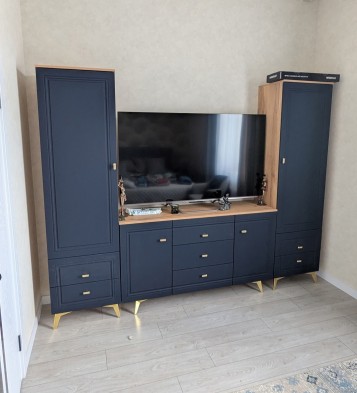 «Вега Сапфир» Модульная мебель для гостиной Темно-синий софт «Вега Сапфир» Модульная мебель для гостиной Темно-синий софт