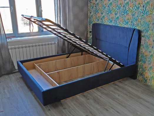 «Вега Сапфир» Спальный гарнитур Темно-синий софт