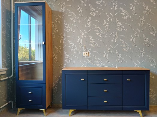 «ВЕГА САПФИР» Комодино Темно-синий софт