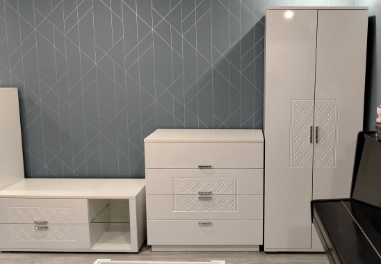 «Тиффани» модульная стенка Белый глянец в гостиную «Тиффани» модульная стенка Белый глянец в гостиную