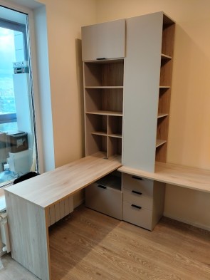 Стеллаж со столом «Мария» МСС 135.55 (Дымчато-серый)