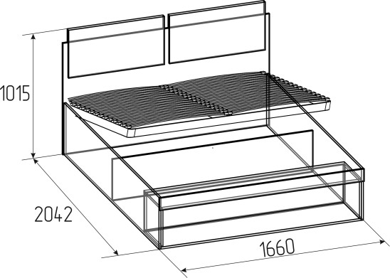 «Прайм» Кровать двуспальная Люкс с подъемным механизмом «Прайм» Кровать двуспальная Люкс с подъемным механизмом