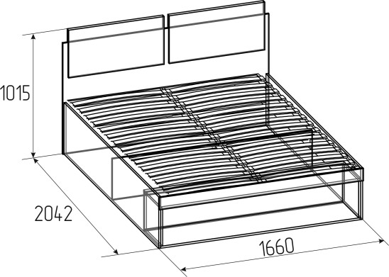 «Прайм» Кровать двуспальная с ортопедическим основанием металл «Прайм» Кровать двуспальная с ортопедическим основанием металл