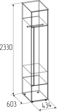 «Прайм» Шкаф распашной для одежды и белья 61 «Прайм» Шкаф распашной для одежды и белья 61