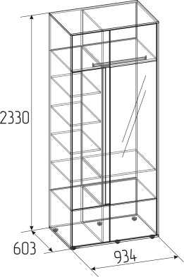 «Прайм» Шкаф распашной для белья 65