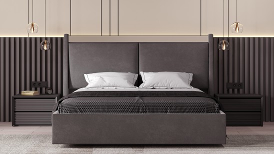 «Марсель» Мягкая двуспальная кровать с ортопедическим основанием