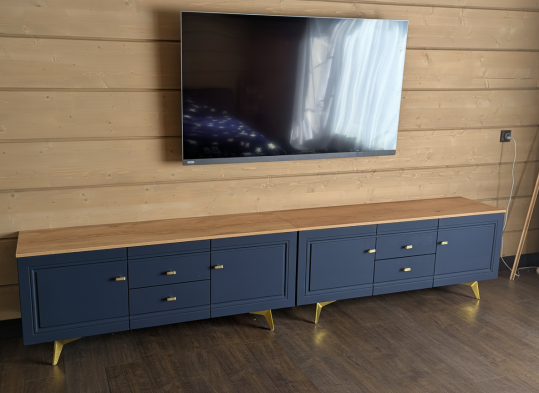 «Вега Сапфир» Модульная мебель для гостиной Темно-синий софт