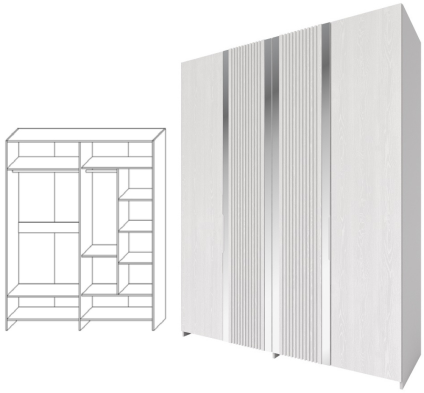 «Харди» Шкаф для одежды 4Д КМК 0965.1 Белый «Харди» Шкаф для одежды 4Д КМК 0965.1 Белый
