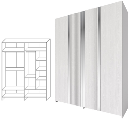 «Харди» Шкаф для одежды В КМК 0965.34 Белый «Харди» Шкаф для одежды В КМК 0965.34 Белый