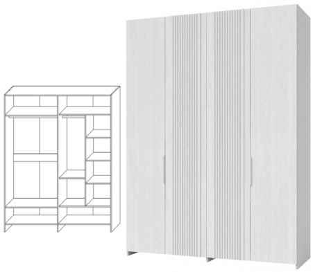 «Харди» Шкаф для одежды В КМК 0965.34 Белый «Харди» Шкаф для одежды В КМК 0965.34 Белый