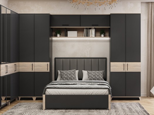 Кровать 140х200 из зала -35% с подъемным механизмом «Aurelio» Антрацит