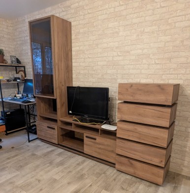 «Nature» Тумба ТВ малая 333 Дуб табачный Craft-Черный