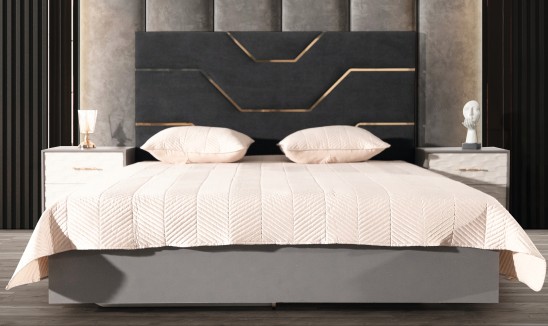 «Грация» Мягкая двуспальная кровать с ортопедическим основанием