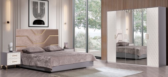 «Грация» Мягкая двуспальная кровать с ортопедическим основанием