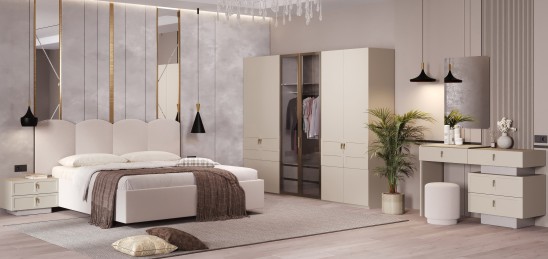 «Лион» Мягкая двуспальная кровать с ортопедическим основанием