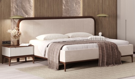 «Наоми» Мягкая двуспальная кровать с ортопедическим основанием «Наоми» Мягкая двуспальная кровать с ортопедическим основанием