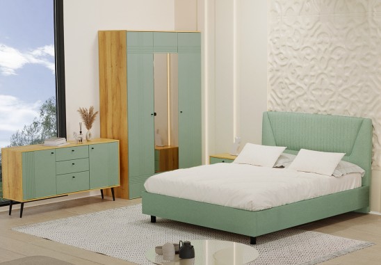 «Вега Саксония» Модульная спальня Серо-зеленый
