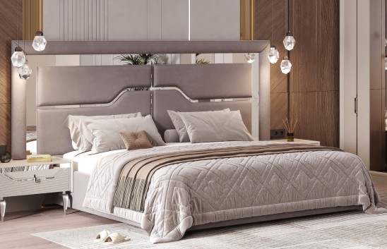 «Стиль» Мягкая двуспальная кровать с ортопедическим основанием