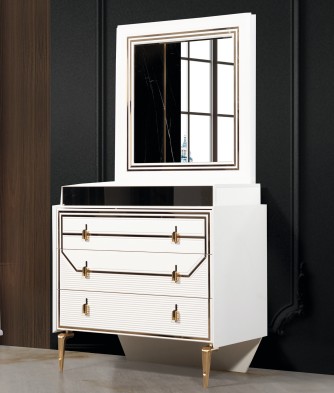 «Стиль» Модульный спальный гарнитур (белый+золото)