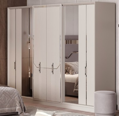 «Стиль» Модульный спальный гарнитур (белый+серебро)