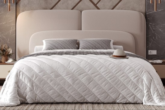 «Ирис» Мягкая  двуспальная кровать с ортопедическим основанием