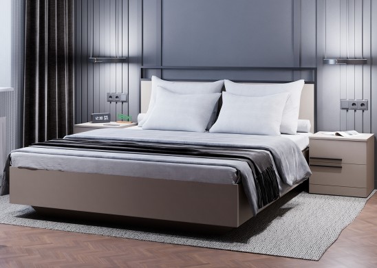 «Николь» (Ивару) Кровать двуспальная с подъемным мех-мом Кашемир/Черный
