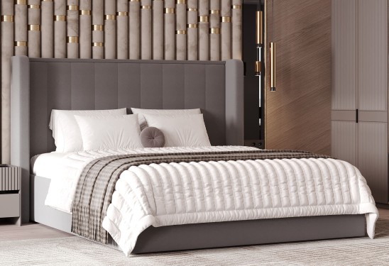 «Адель» Мягкая двуспальная кровать с ортопедическим основанием