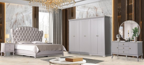 «Мия» Модульный спальный гарнитур (Платина)