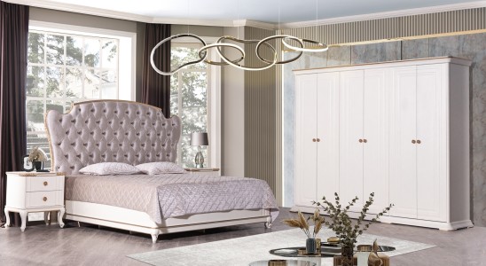 «Мия» Модульный спальный гарнитур (Крем) «Мия» Модульный спальный гарнитур (Крем)