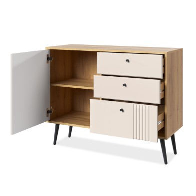 «Вега Саксония» Комод с ящиками и полкой Миндаль