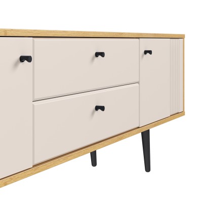 «Вега Саксония» Тумба под ТВ 1700 с ящиками Миндаль на ножках