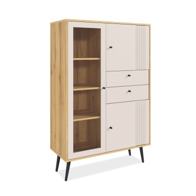 «Вега Саксония» Шкаф низкий (1 стеклодверь) Миндаль «Вега Саксония» Шкаф низкий (1 стеклодверь) Миндаль