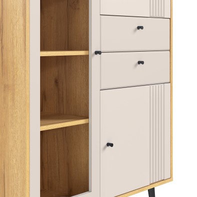 «Вега Саксония» Шкаф низкий (1 стеклодверь) Миндаль «Вега Саксония» Шкаф низкий (1 стеклодверь) Миндаль