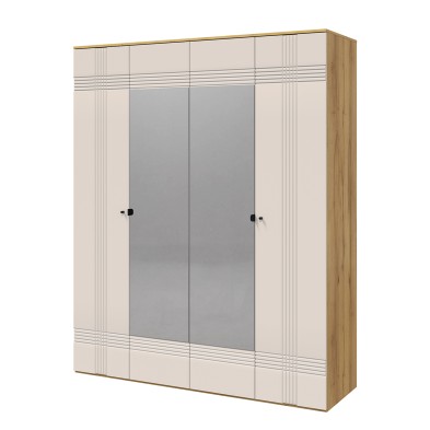 «Вега Саксония» Шкаф 4-х дверный Миндаль